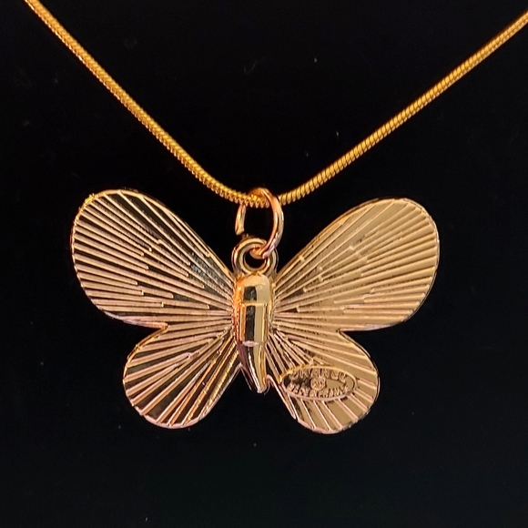 Purple Butterfly Pendant Necklace #31 - Picture 2 of 2